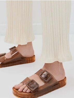 NIB Dolce Vita Julio Slide Sandals in Whiskey Vinyl size 6